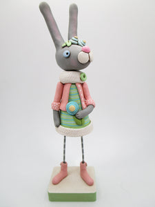 Easter folk art bunny rabbit floral themed