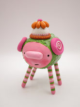 Monster four legged with textured body and flower hat