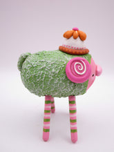 Monster four legged with textured body and flower hat