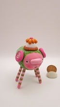 Monster four legged with textured body and flower hat