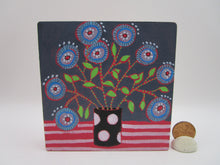 Spring folk art acrylic flower and vase painting 4x4