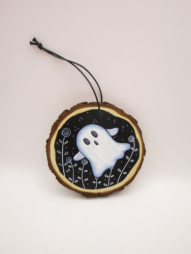 Halloween flying ghost wood painted ornament or for wall