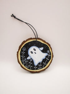 Halloween flying ghost wood painted ornament or for wall