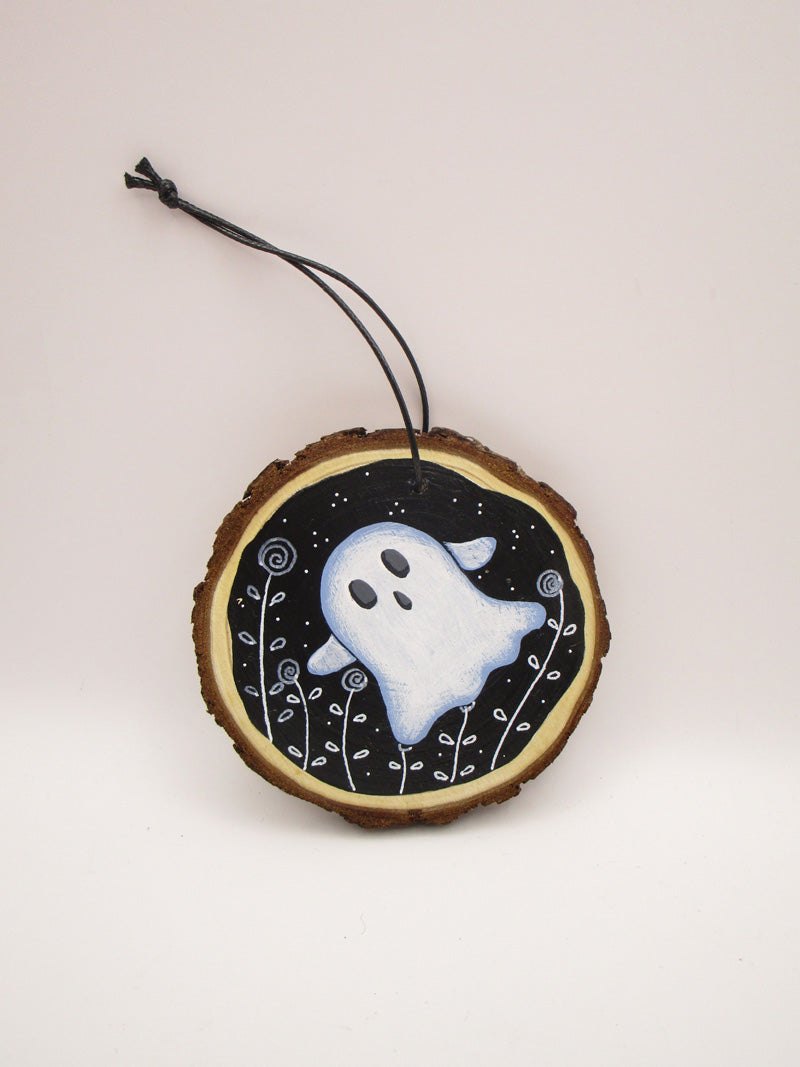 Halloween flying ghost wood painted ornament or for wall