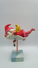 Valentine large flying GNOME with gold painted wings