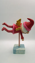 Valentine large flying GNOME with gold painted wings