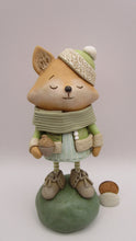 Spring folk art FOX with acorn "finders keepers" series