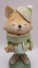 Spring folk art FOX with acorn "finders keepers" series