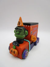 Halloween folk art FRANKENSTEIN's candy wagon