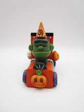 Halloween folk art FRANKENSTEIN's candy wagon