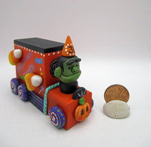 Halloween folk art FRANKENSTEIN's candy wagon