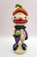 Halloween folk art creepy clown named "freak" with ice cream cone