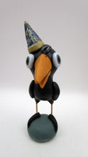 Spring folk art FRENCH stamp black crow with FREE art card!