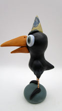 Spring folk art FRENCH stamp black crow with FREE art card!