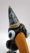 Spring folk art FRENCH stamp black crow with FREE art card!