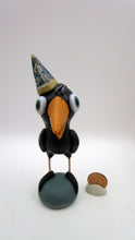 Spring folk art FRENCH stamp black crow with FREE art card!