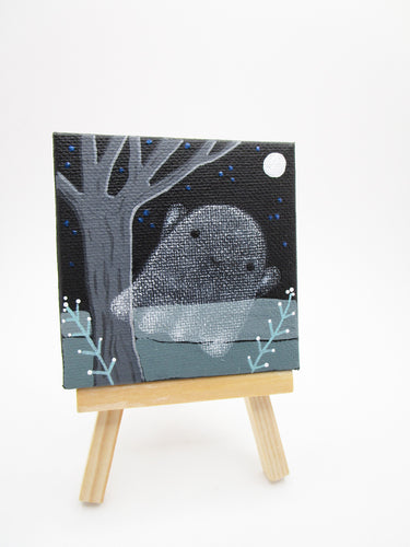 Halloween painting 3 x 3 with free easel TRANSPARENT GHOST