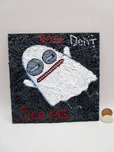 Halloween folk art PRIM textured ghost painting