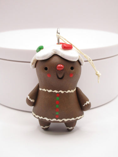 Christmas folk art gingerbread girl 2 inch ornament