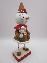 Christmas folk art gingerbread snow girl with snow angel