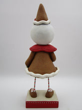 Christmas folk art gingerbread snow girl with snow angel