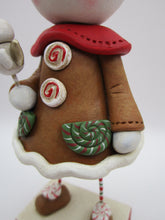 Christmas folk art gingerbread snow girl with snow angel