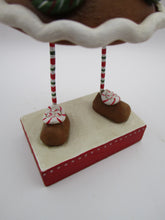 Christmas folk art gingerbread snow girl with snow angel