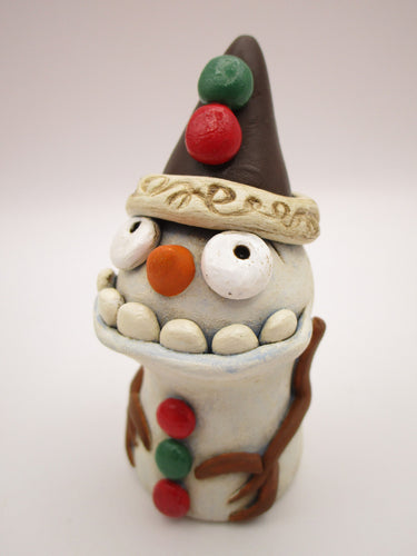 Christmas folk art snowman with gingerbread theme