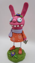 Easter PINK bunny WACKY character cute with crazy teeth!