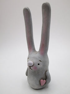 Easter bunny grey small cute with extra tall ears