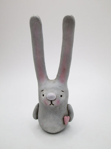 Easter bunny grey small cute with extra tall ears