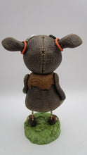 Spring folk art "gunny sack" girl with button eyes