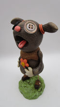 Spring folk art "gunny sack" girl with button eyes