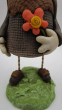 Spring folk art "gunny sack" girl with button eyes