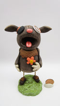 Spring folk art "gunny sack" girl with button eyes