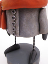 Halloween folk art black bird in jacket with scarf