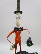 Halloween Skelly Skeleton man "Halloween buckets for sale" paper clay