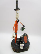 Halloween Skelly Skeleton man "Halloween buckets for sale" paper clay