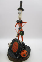 Halloween Skelly Skeleton man "Halloween buckets for sale" paper clay