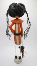 Halloween folk art TALL girl with beaded matching doll