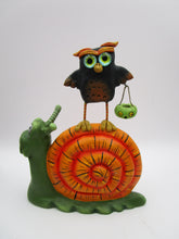Halloween folk art SNAIL and OWL paper clay!