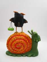 Halloween folk art SNAIL and OWL paper clay!