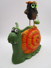 Halloween folk art SNAIL and OWL paper clay!
