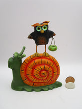 Halloween folk art SNAIL and OWL paper clay!