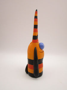 Halloween striped monster with tall horns CUTE!