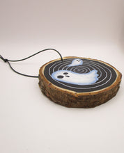 Halloween flying ghosts with spinning background wood painted ornament or for wall