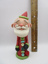Christmas folk art Santa Claus fanciful buttons and heart charm