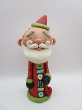 Christmas folk art Santa Claus fanciful buttons and heart charm