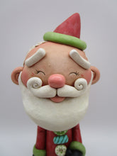 Christmas folk art Santa Claus fanciful buttons and heart charm