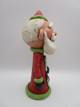 Christmas folk art Santa Claus fanciful buttons and heart charm